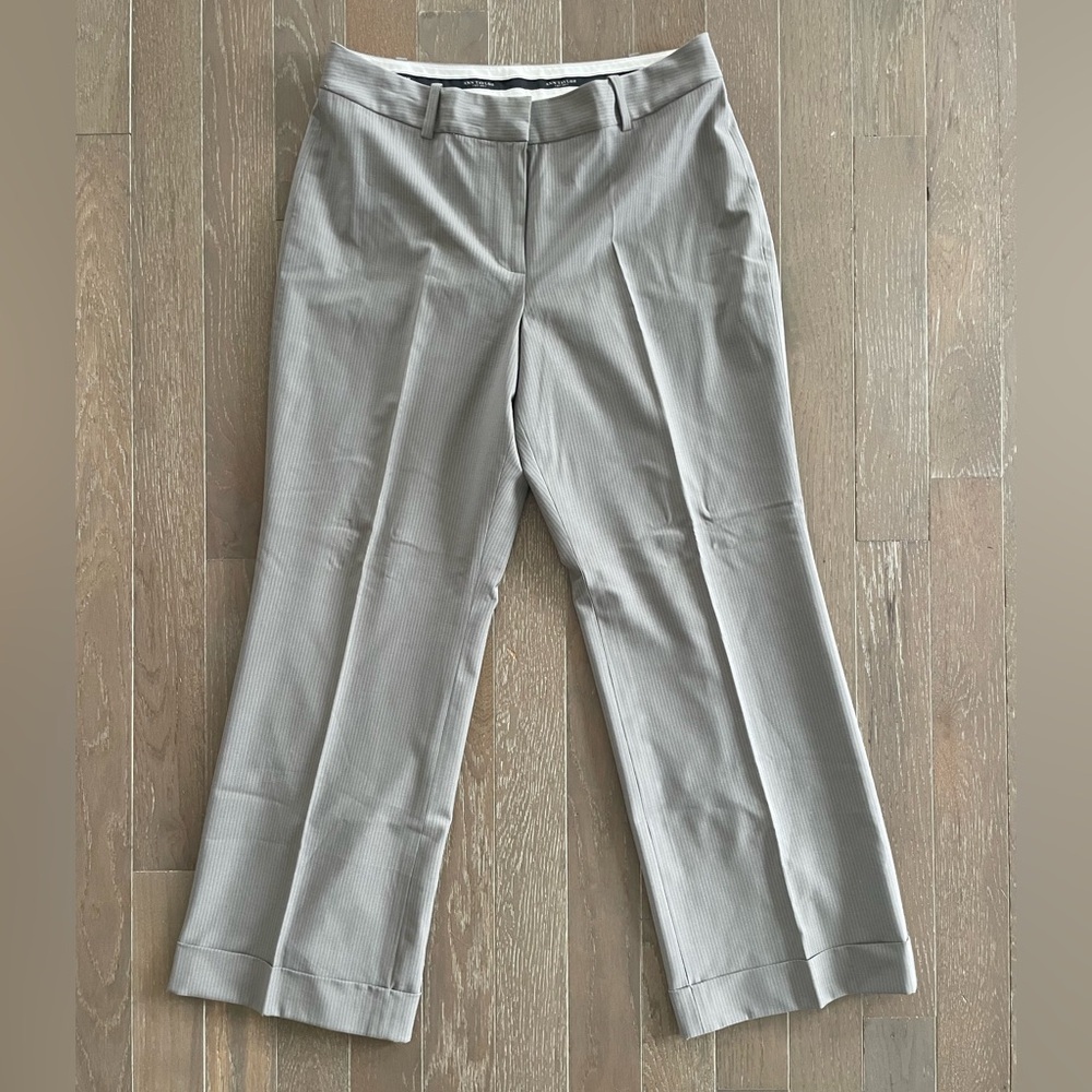 Ann Taylor Gray Wool Blend Pinstripe Dress Pants